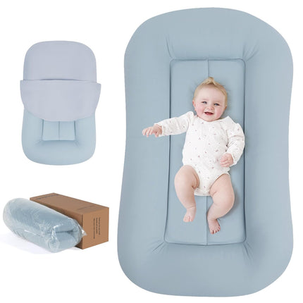 Baby Lounger, Portable Baby Lounger for Newborn, 0-24 Months, with Soft Cotton Cover, Baby Essentials Gifts(Ice Blue), Pallet of Product