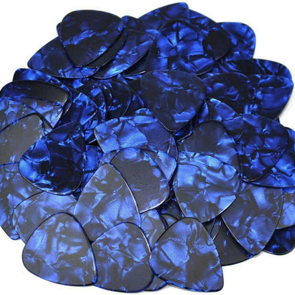 Celluloid Dark Blue Pearl Guitar Or Bass Pick - 0.46 mm Light Gauge - 351 Shape - 12 Pack