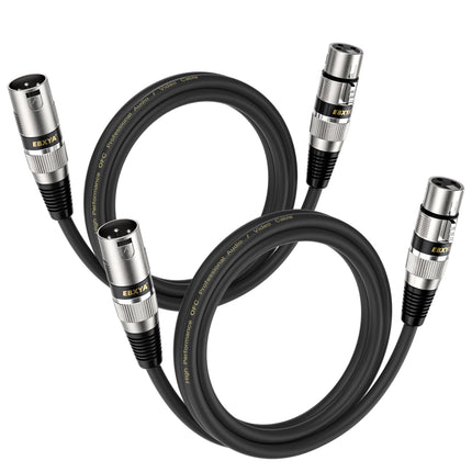 XLR Cable 20ft 4 Pack - Mic Cables Balanced DMX Cable Male to Female