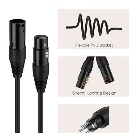 3Pin XLR Male to Female Balanced Microphone Extension Cable