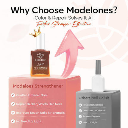 Nail Strengthener and Growth, Fall Rose Brown Nail Polish Care