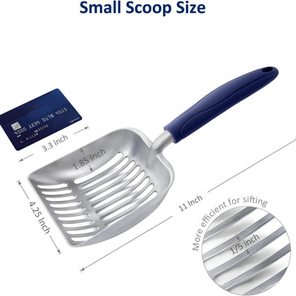 WePet Cat Litter Scoop, Aluminum Alloy Sifter, Kitty Metal Scooper, Deep Shovel, Long Handle, Poop Sifting, Kitten Pooper Lifter, Durable, Heavy Duty, for Litter Box
