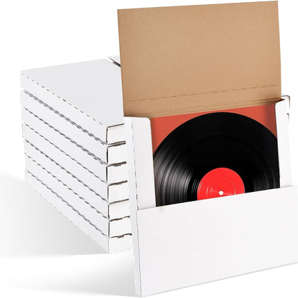 22-Pack Vinyl Record Mailers - 12.6x12.6x1 Inch Vinyl Record Shipping Boxes for LP Records, Photos & Stamp Collection (22) Vinyl Mailers