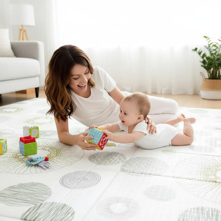 Baby Play Mat, 79x70 Inch Foldable Play Mats for Babies and Toddlers, Extra Large Play Mat, Anti-Slip Crawling Mat for Floor, Reversible & Waterproof Foam Floor Mat, Baby Foam Playmat for Tummy Time