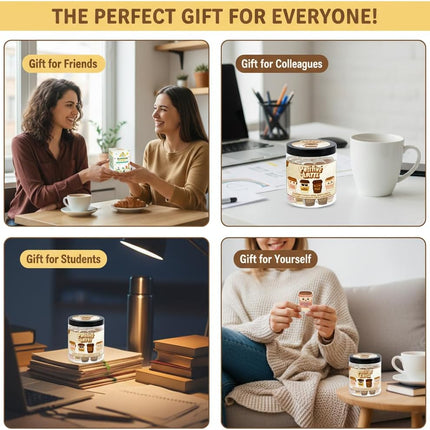 Positive Latte Jar with 60 Affirmation Cards, Emotional Support Latte Coffee, Funny Christmas Coffee Lover Themed Gift for Women, Men, Wife, Husband, Mom, Dad, Friends, Coworkers
