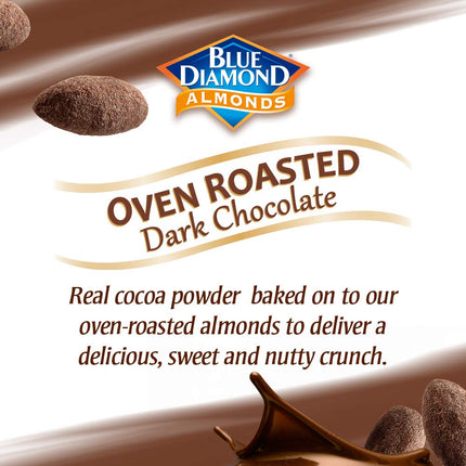 Blue Diamond Almonds, Oven Roasted Dark Chocolate Flavored Snack Nuts, Plant-Based Protein and Fiber, Perfect for Events, Holidays, Parties, and Lunch, Guilt-Free Snacking with Real Cocoa, 25 Oz Resealable Bag (Pack of 1)