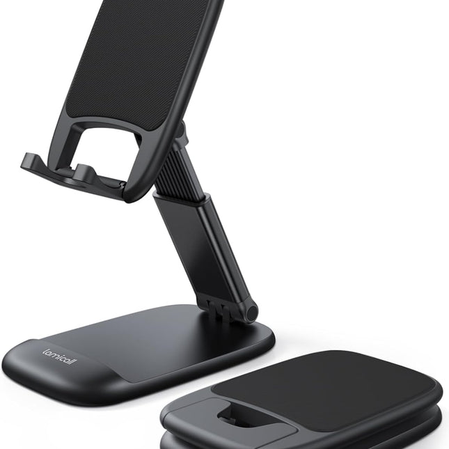 Cell Phone Stand for Desk - [Height Adjustable] Foldable Mobile Phone Holder, Portable Stand for iPhone 17 16 15 14 13