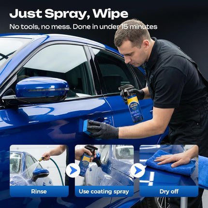 Quick Effect Car Coating Spray, Waterless Wash & Polish, Car Coating Spray for Shine & Protection, Quick Acting Paint Protection and Glass Cleaner (3pcs)