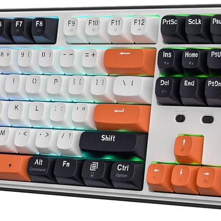 PRO Wireless Gasket RGB Gaming Keyboard, 108 Keys Mechanical Keyboard w/Extra 4 Hotkeys, Upgraded Hot-swappable Socket, 3-Layer Noise Dampening, Round PBT Keycaps, Custom Linear Switch