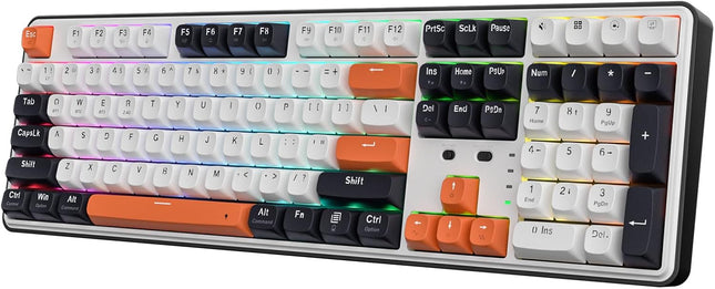 PRO Wireless Gasket RGB Gaming Keyboard, 108 Keys Mechanical Keyboard w/Extra 4 Hotkeys, Upgraded Hot-swappable Socket