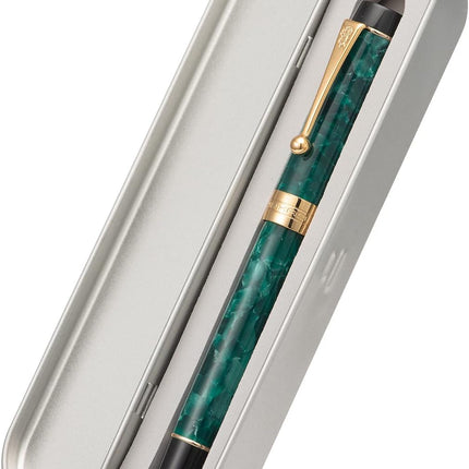 Jinhao 100 Fountain Pen Celluloid Classic Style, #6 Nib Smooth Writing Instrument with Refillable Converter and Pen Case Set