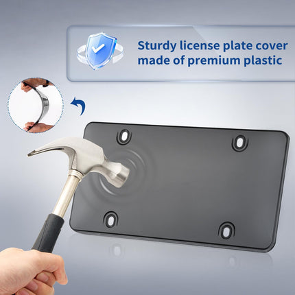 License Plate Holder & Frames, 2 Pack License Plate Protector, ABS Car Front/Rear License Plate Frame with Screws Caps, Fit Any Standard US Plates