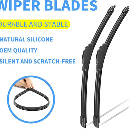 Gavimnal® 15"+15" Silicone Wiper Blades Replacement For 2007 2008 2009 2010 2011 2012 2013 2014 2015 2016 2017 Jeep Wrangler/2018 Wrangler JK,All-Season Front Windshield Wiper Blades(Set of 2)