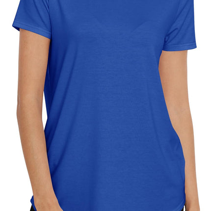 Women Crewneck Loose Fit Tunic Tops Short Sleeve Dressy Casual Summer Long Tee Shirts