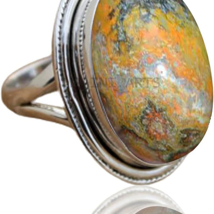 Solid 925 Sterling Silver Ring for Women & Men, Amethyst Ring Gemstone Unique Handcrafted Ring (US Size 5)