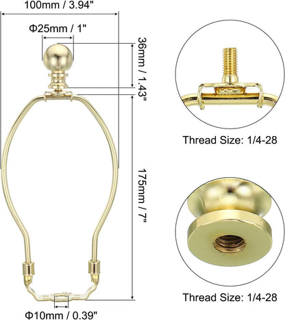7 Inch Gold Tone Lamp Harp Kit with Finial - photo 2