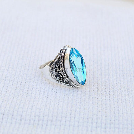 Solid 925 Sterling Silver Ring For Women & Girls, Mystic Quartz Ring Gemstone Unique Handcrafted Ring