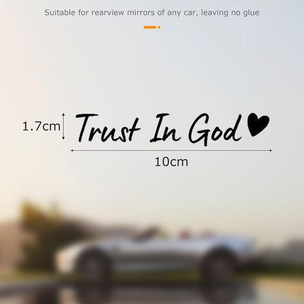 SCUARI 4PCS Car Stickers,Cars Decals,Car Accessories Trust in God Rearview Mirror Sticker,Auto Stickers and Decals,Auto Decals for Women,Trust in God Mirror Decoration,Fits Most Vehicles (Black)