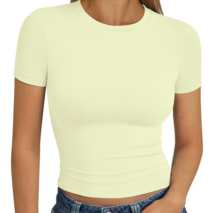 Womens Short Sleeve T Shirt Basic Summer Top