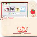 Switch Lite Protective Case,Soft Silicone Protective Shell,Anti-Scratch Protective Cover Case for Switch Lite with 2 Thumb Grip Caps（Beige Hello Kitty） | Soft Silicone, for Switch Lite, Off White