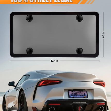 License Plate Holder & Frames, 2 Pack License Plate Protector, ABS Car Front/Rear License Plate Frame with Screws Caps, Fit Any Standard US Plates