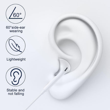 2 Pack Headphones with USB-C Plug, Wired Ear Buds with Built-in Remote to Control Music, Phone Calls, and Volume,Compatible for iPhone 15 16 17 Pro Max Plus