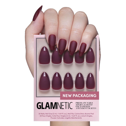 Press On Nails, Short Oval Magnetic, Fake Nails 30pc Nail Kit