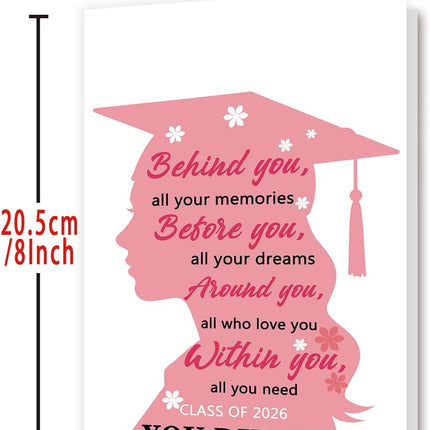 OJsensai 2026 Graduation Card for Her Girl Teen, Congratulations High School & College Grad Graduation Gifts for Daughter Niece（Class of 2026 You Did It）