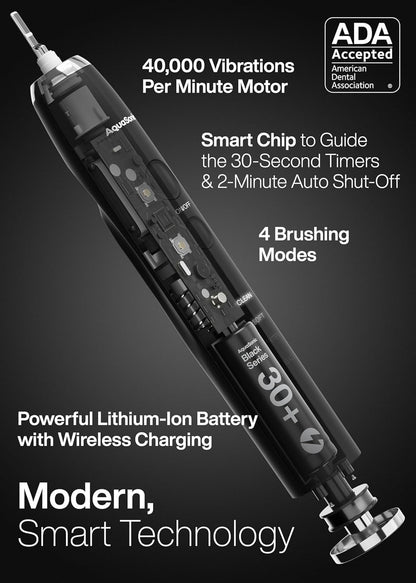 Black Series Ultra Whitening Electric Toothbrush with 8 Brush Heads and Travel Case - photo 4