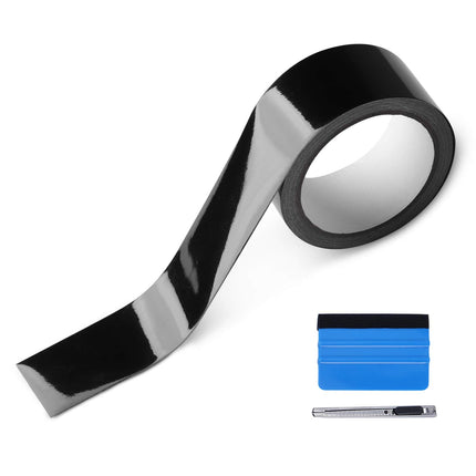 High Gloss Black Vinyl for Chrome Delete Window & Door Trim 2" x30ft