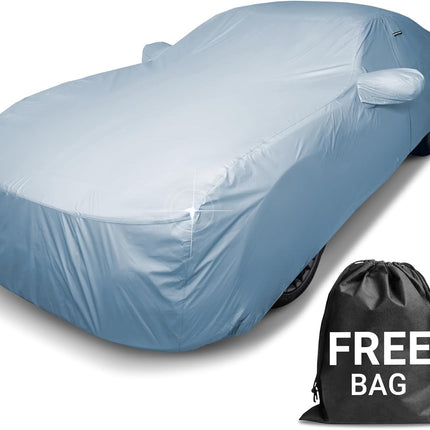 iCarCover 15-Layer Car Cover Waterproof All Weather | Premium Quality Car Covers for Automobiles 100% UV Protection, Mustang, Camaro, XK, 4-Series, M4, Supra, Thunderbird, Size C10 (See Size Chart)