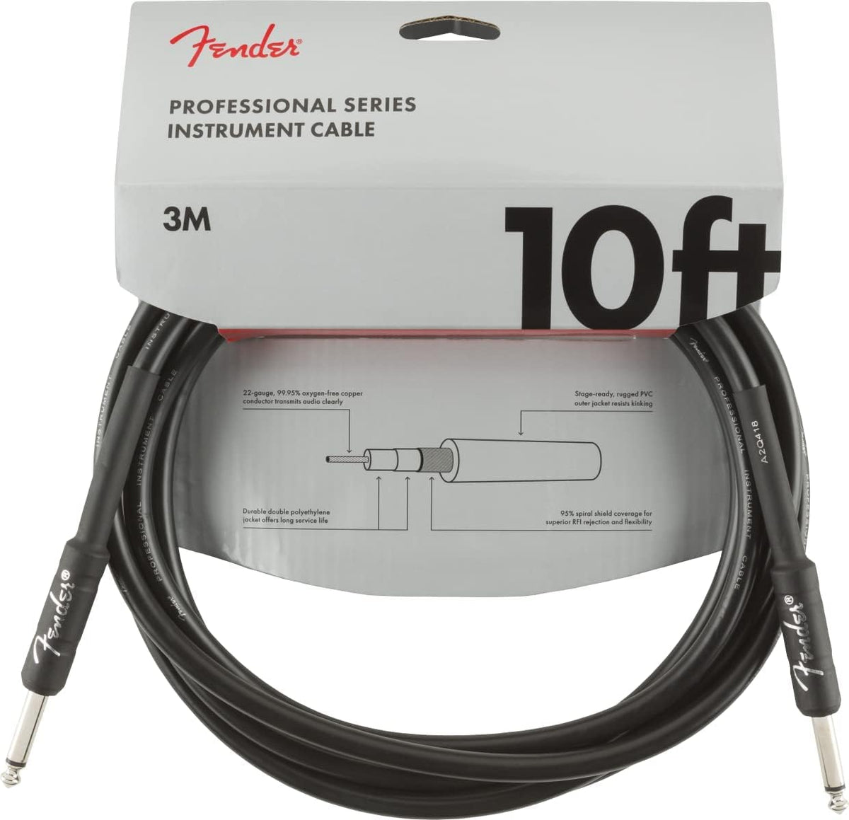 Professional Series 10 ft Instrument Guitar Cable, Black