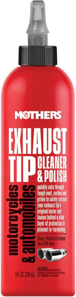 Mothers Exhaust Tip Cleaner & Polish, 8 oz. — Cleans, Polishes & Protects Stainless Steel, Chrome & Black Chrome Tips, Removes Baked-on Carbon, Oxides, Soot & Tarnish, Restores Shine & Luster (05138)