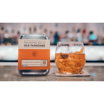 The Cocktail Box Co. Old Fashioned Cocktail Kit - Compact Plane Cocktail Kit for Travel - Includes Bitters & Old Fashioned Cubes - Standard Packaging