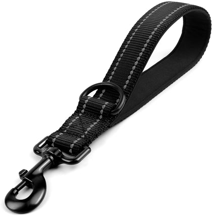 Short Dog Leash for Close Control & Training, 18", Black