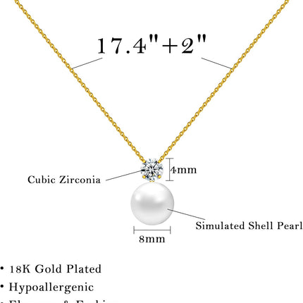 PEALICIOUS Single Pearl Necklace as Birthday Gifts for Mom, Bonus Mom Gifts for Step Mother from Daughter Son, Mother in Law Necklace with CZ from Bridal as Mother of the Groom Jewelry Gifts