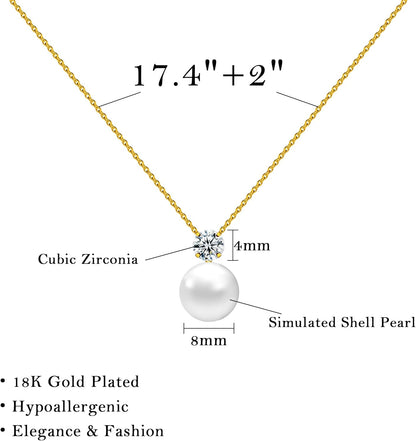 Single Pearl Necklace Birthday Gift for Mom - photo 5