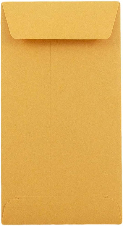 #7 Coin Business Envelopes, Brown Kraft Manila, 3 1/2 x 6 1/2, 50 Pack