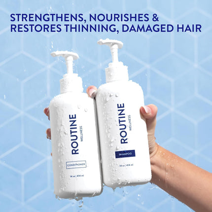 Routine Wellness Anti-Thinning Volumizing Shampoo and Conditioner Set for Thinning Hair & Hair Loss - Grow Your Confidence with Biotin & DHT Blockers - Berry Bloom & Citrus Set