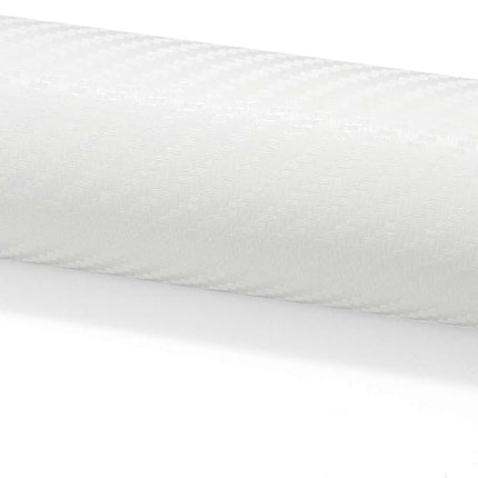 12"x60" (1FTx5FT) White 3D Carbon Fiber Textured Matte Flat Vinyl Wrap Auto Car Sticker Decal Film Sheet Bubble Free Air Release Technology with Tool Kit