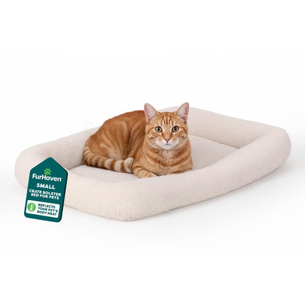 Cama para perros pequeños y gatos de interior, lavable, tamaño para jaulas - almohadilla de jaula con refuerzo de vellón Sherpa - gris, pequeña