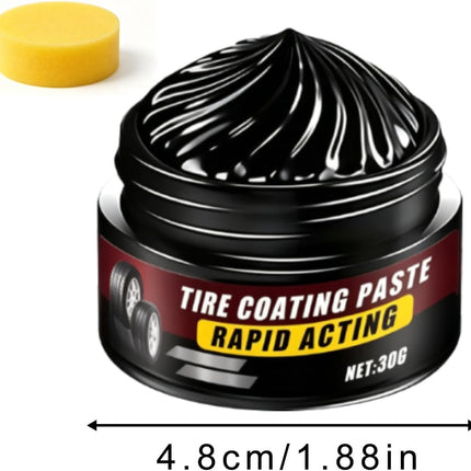 2Pcs Tire Coating Paste,Tire Polishing Paste,Car Tire Shine with Sponge,Long-Lasting Tire Dressing,Ceramic Tire Coating,Bring Back the Original Deep Black Shine to Rubber and Plastic