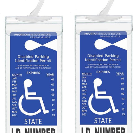 Handicap Parking Placard Holder, Ultra Transparent Disabled Permit Protective Cover with Large Hanger by Tbuymax (Set of 2)