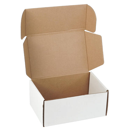 12"x9"x3" Shipping Boxes Set of 5, White Corrugated Cardboard Box Literature Mailer