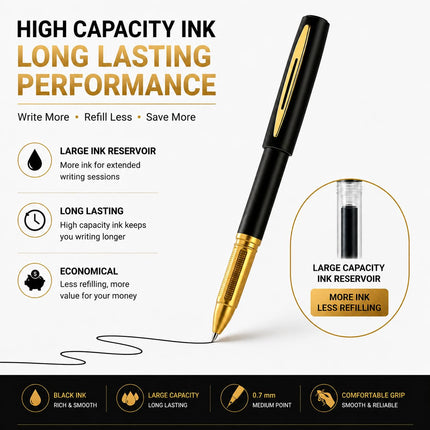 30ct Black Gel Pens 0.7mm Medium Point Smooth Writing Bulk Set