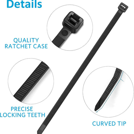 Zip Ties 12 inch, Black Zip Ties 100 pack, 40lb, Cable Ties, Self-locking Wire ties for indoor and outdoor use, by Tantti