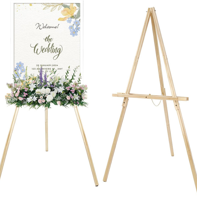 Wooden Easel Stand for Sign, 60" Portable Painting Easel
