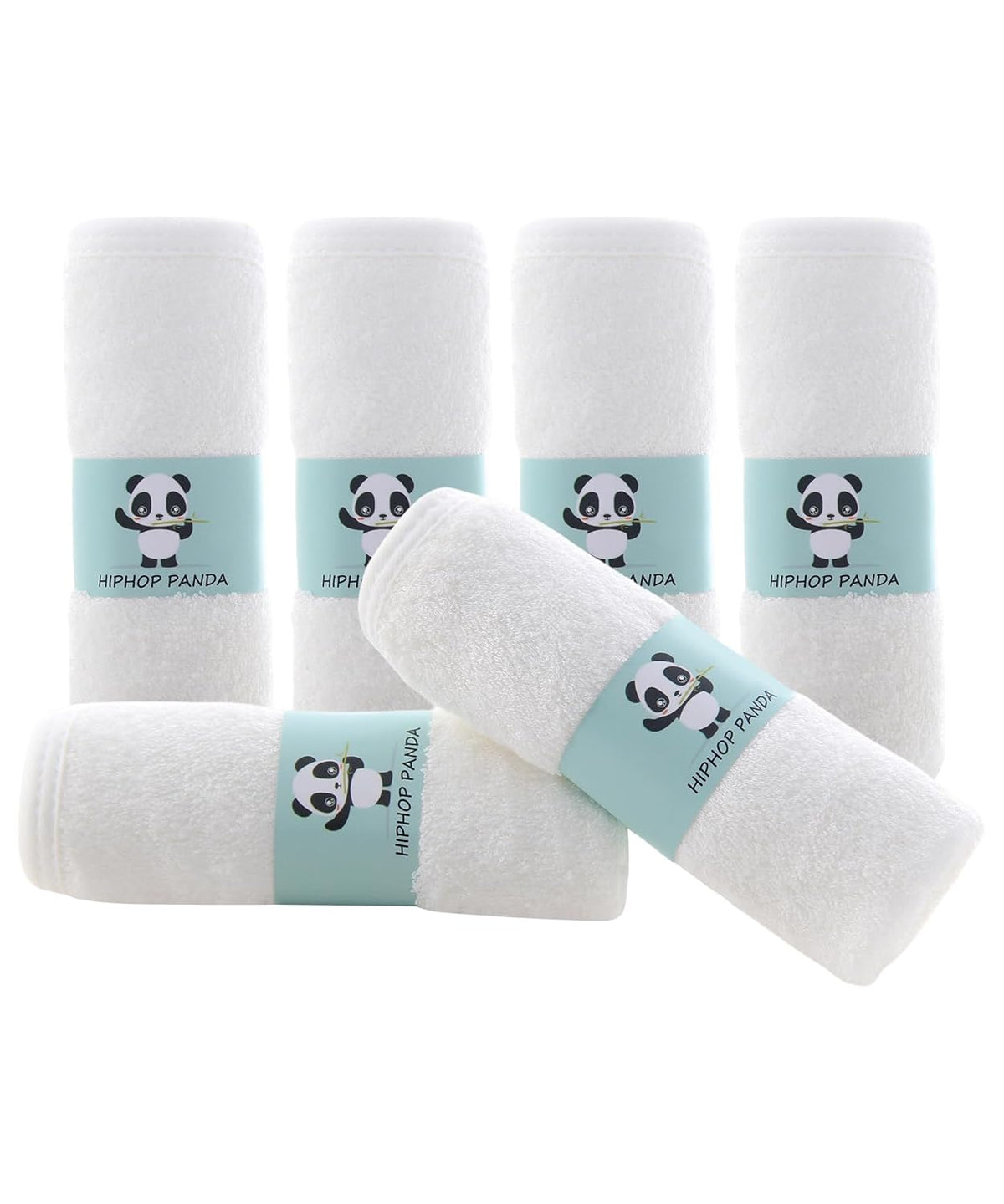 Baby Washcloths, Rayon Made from Bamboo, White 6 Pack