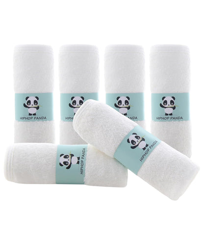 Baby Washcloths, Rayon Made from Bamboo, White 6 Pack