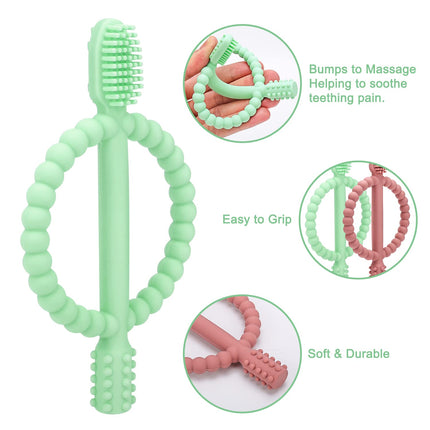 Baby Teething Toys with Easy-Hold Handle, Infant Toothbrush